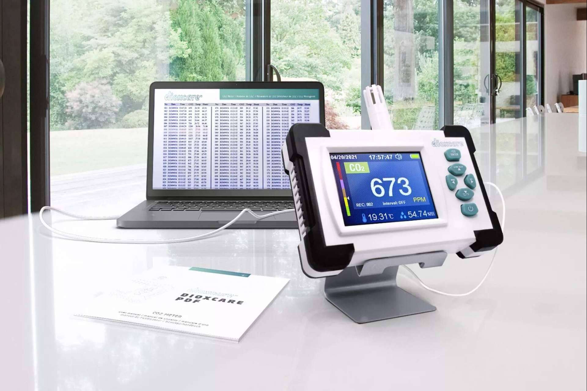 El medidor detector de CO2 DIOXCARE de Protect Soiart Distribución