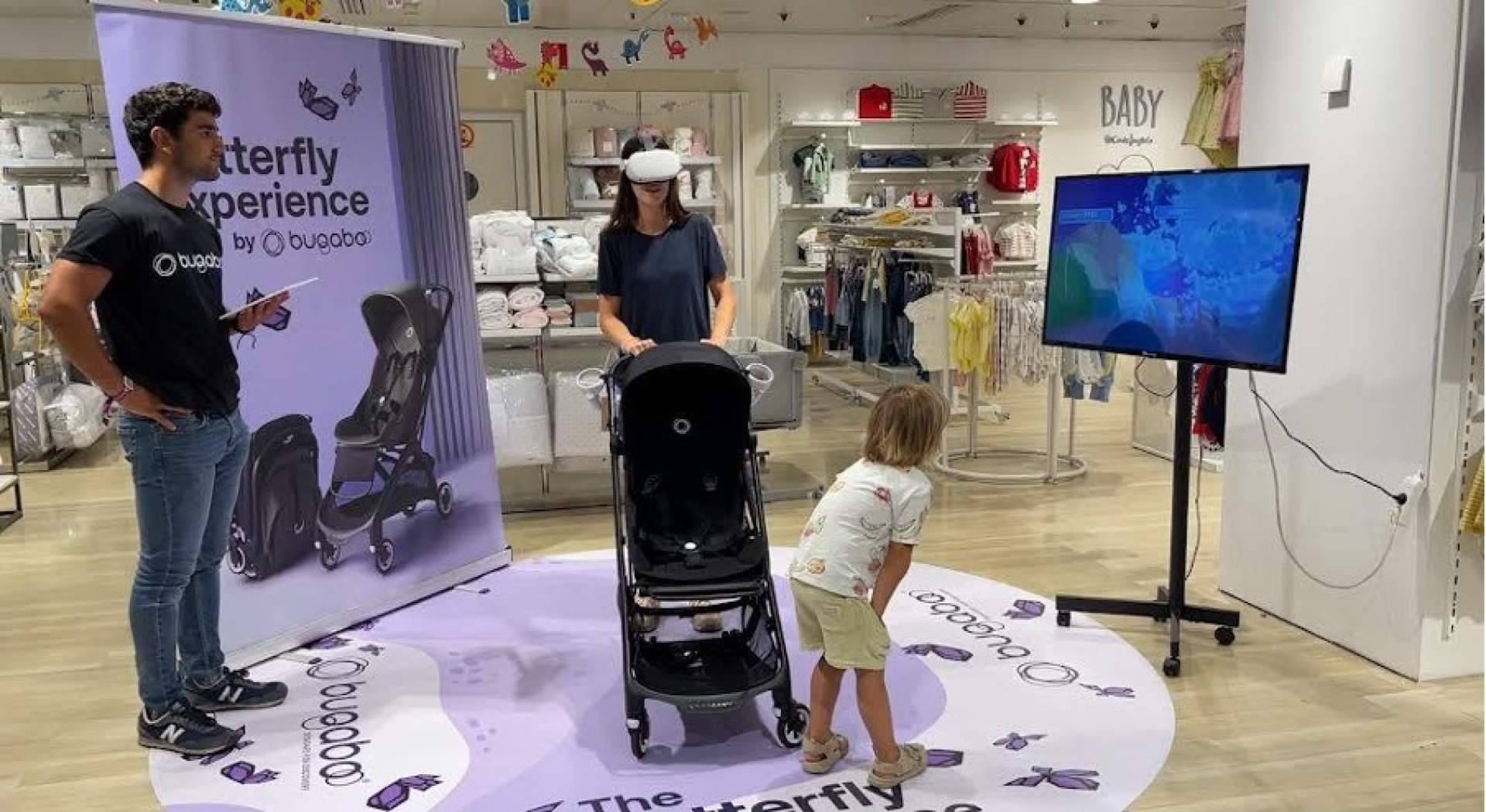Aplicación de Realidad Virtual para la Activación de 'Bugaboo Butterfly', un juego de habilidad en el Punto de Venta, por Pixel Dreams