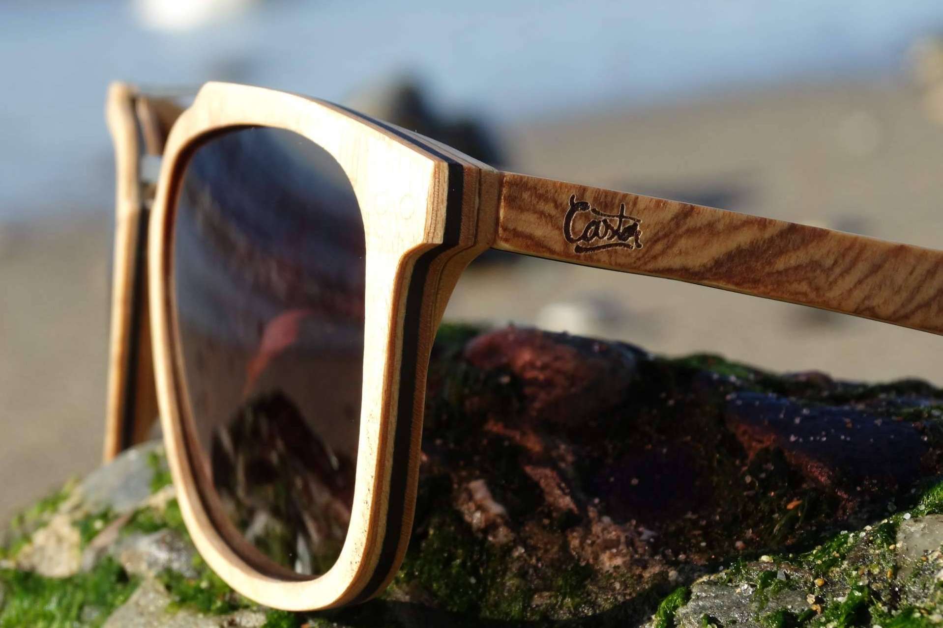 Las gafas de madera de zebrano y de olivo, por Castor Sunglasses