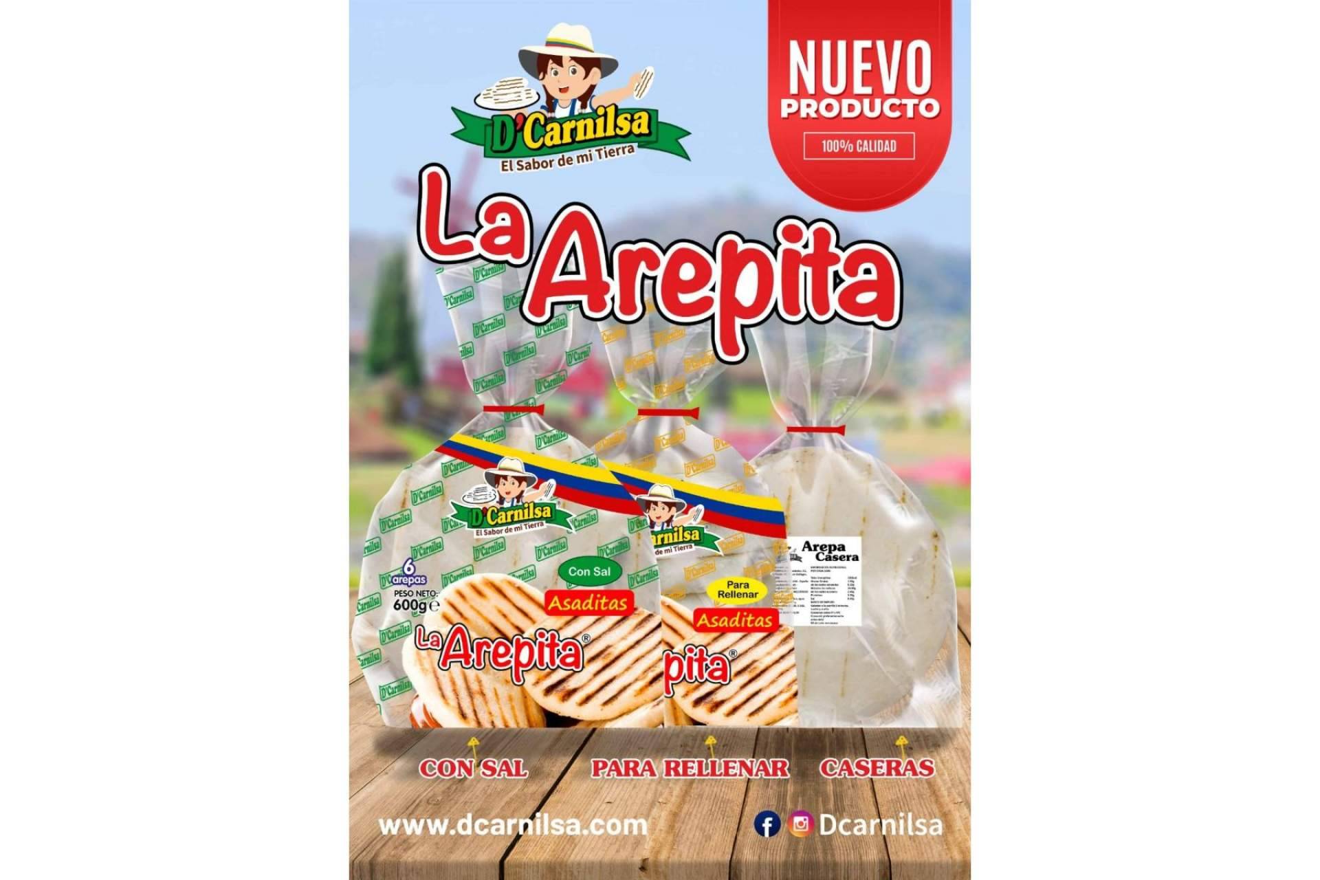 D’Carnilsa dispone de la auténtica arepa colombiana en lista para ser rellenadas y consumida